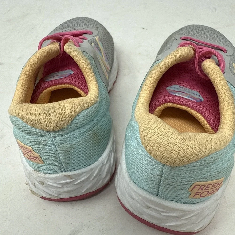 Toddler Baby 7 New Balance Fresh Foam Sneakers Pink Gray Yellow Mesh